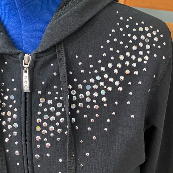 💥💥 Rhinestone hoodie jacket black small - Picture 2 of 8